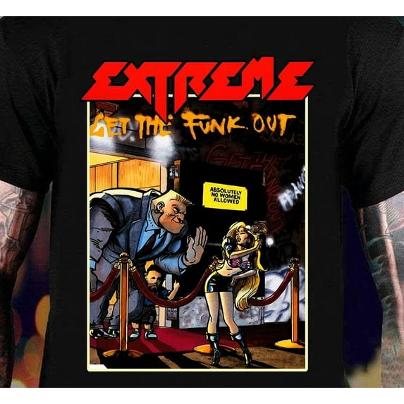RARE RETRO Extreme band Let the funk out T-shirt Black Cotton All Sizes