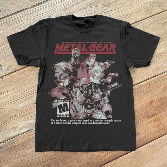 RARE RETRO MKTACTICAL METAL GEAR T-SHIRT S-5XL
