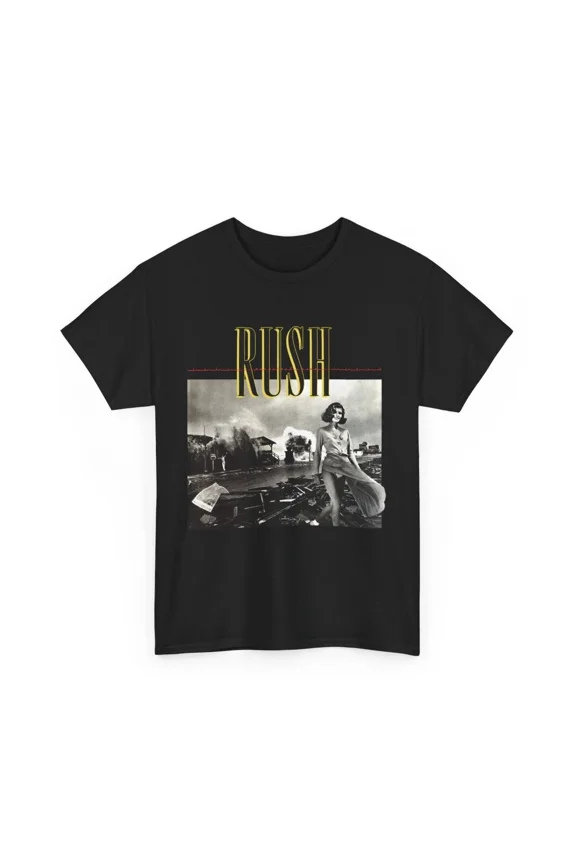 RARE RUSH PERMANENT WAVES 1980 Graphic Tee Basic Black Unisex TSHIRT Ideal Gift S-5XL