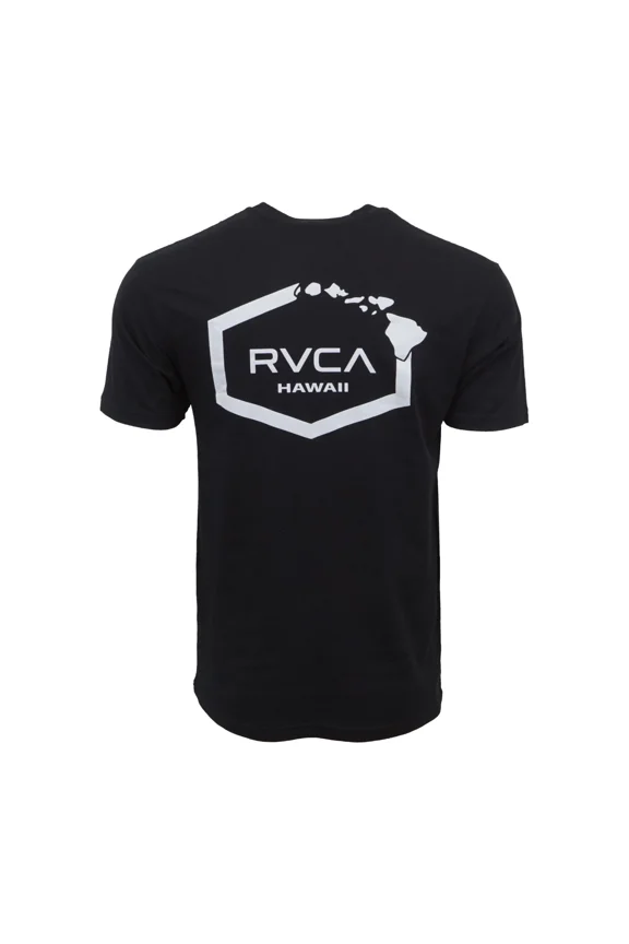 RARE RVCA HAWAII ISLAND MENS T SHIRT BLACK