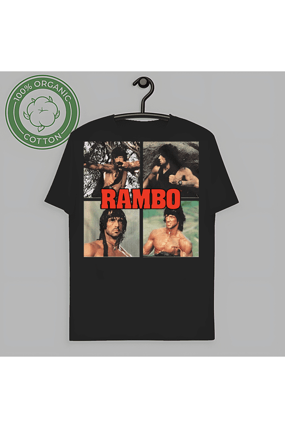 RARE Rambo Many Moods of John Men's T Shirt Quadruple Threat-TH59312