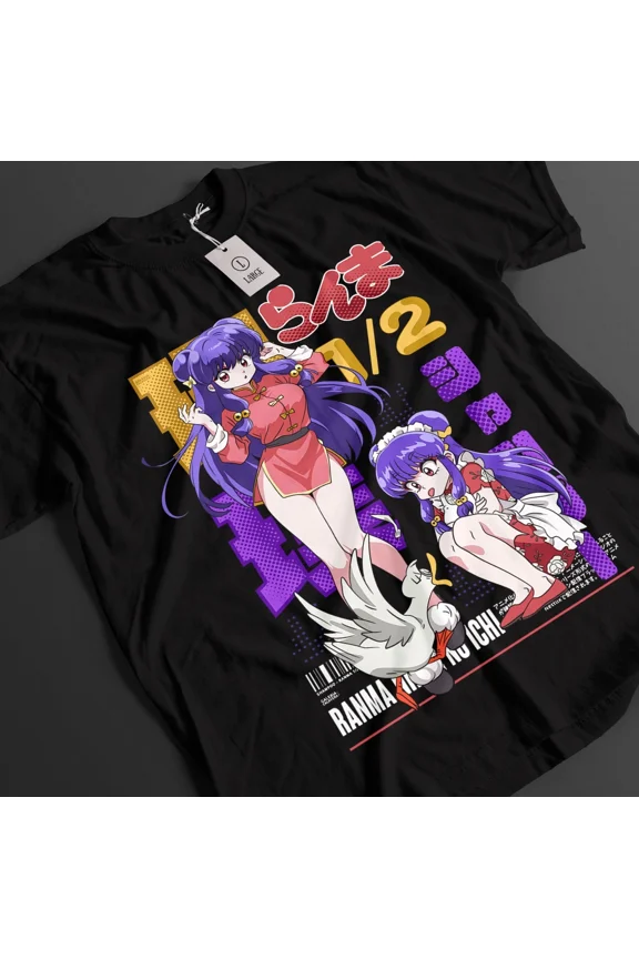 RARE Ranma Shirt Shampoo Tshirt Akane T-Shirt Ryoga Top Genma Anime Ukyo Happosai Tee