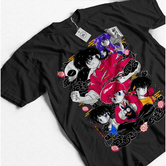 RARE Ranma T-Shirt Saotome Genma Panda hampoo Rumiko Takahashi Girl Kawaii Shirt