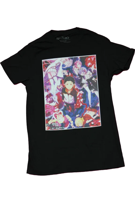 RARE Re:Zero New Adult T-Shirt - Glowing Group Key Art Image