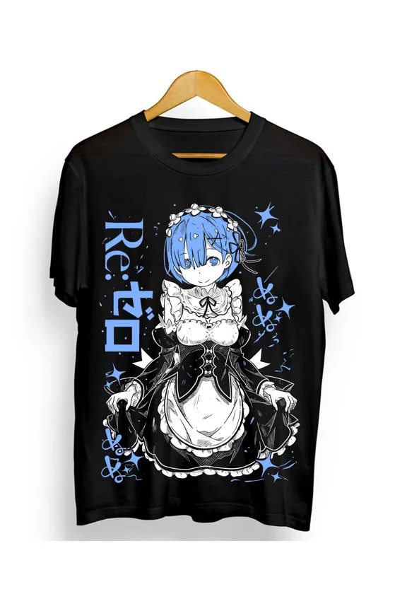 RARE Rem Re Zero T-Shirt,Cute Re Zero Ram,Subaru,Japanese,Manga Graphic Tee