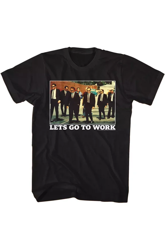 RARE Reservoir Dogs Movie Let's Go To Work Full Color Robbery Criminals Men's T Shirt