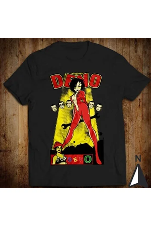 RARE Retro Devo T-Shirt Classic Short Sleeve Unisex HOT
