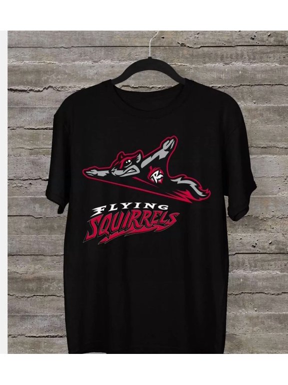 RARE Richmond Flying Squirrels Men T-shirt BLACK Unisex S-5XL