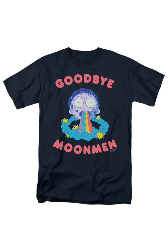 RARE Rick And Morty - Goodbye Moonmen - Adult Men T-Shirt