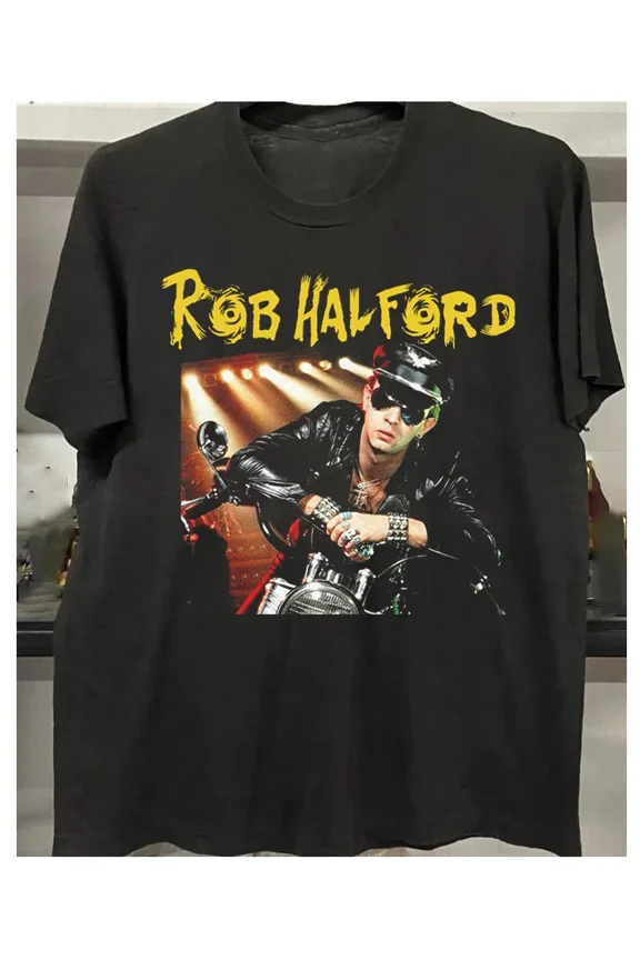 RARE Rob Halford Concert Rock Tour Short Sleeve Tee Cotton Men Women Shirt AL525