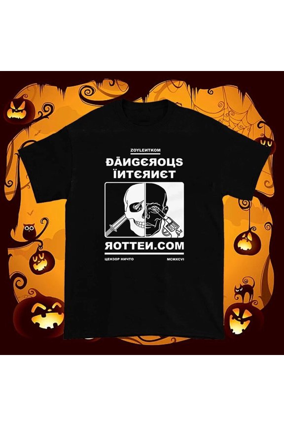 RARE Rotten dot com Dangerous Internet Black Unisex T Shirt Full Size S-5XL FH393