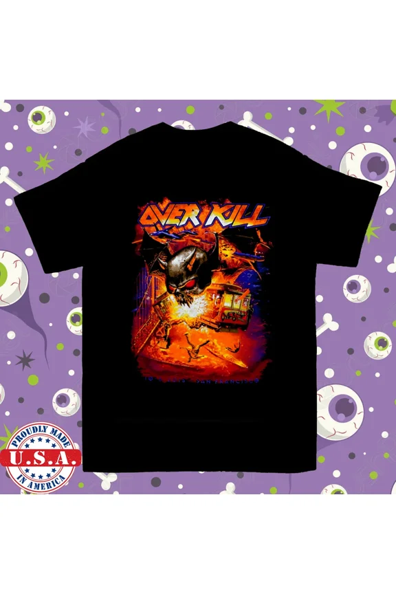 RARE SALE Overkill Band Live In San Francisco T Shirt Full Size S-5XL
