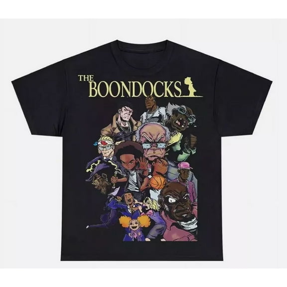 RARE SALE The Boondocks Graphic Print T-Shirt Black S-3XL TV Show