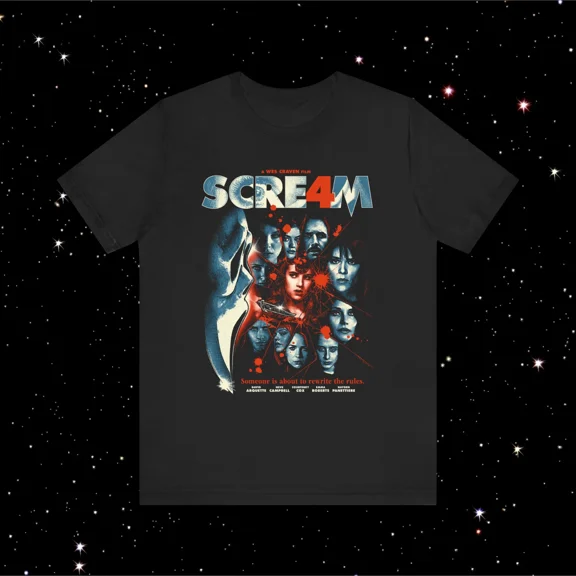 RARE SCREAM 4 GHOSTFACE HORROR MOVIE T-SHIRT, UNISEX TEE