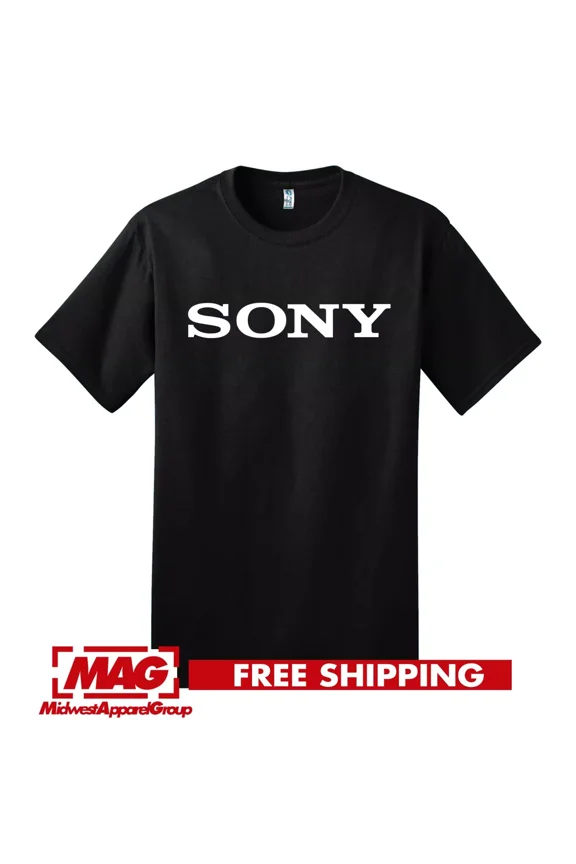RARE SONY BLACK T-SHIRT Logo Tech Geek Cool Shirt Tee Electronics Technology Ps Tv