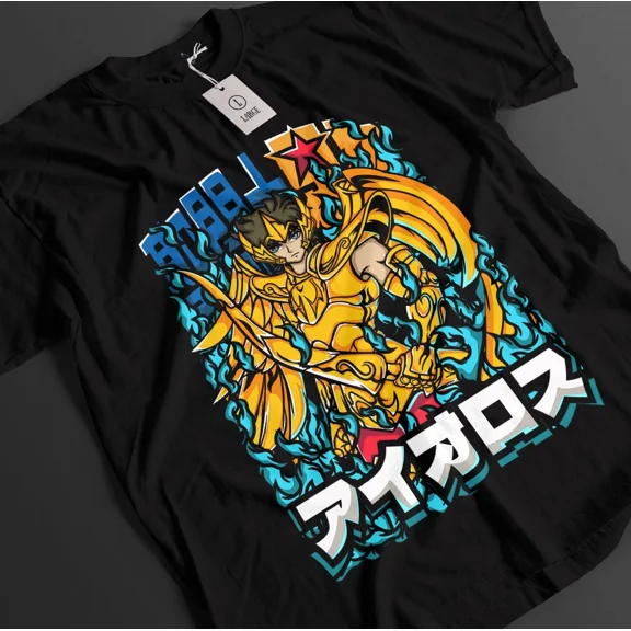 RARE Saint Seiya Shirt Shiryu Tshirt Hyoga T-Shirt Shun Top Ikku Anime Graphic Tee