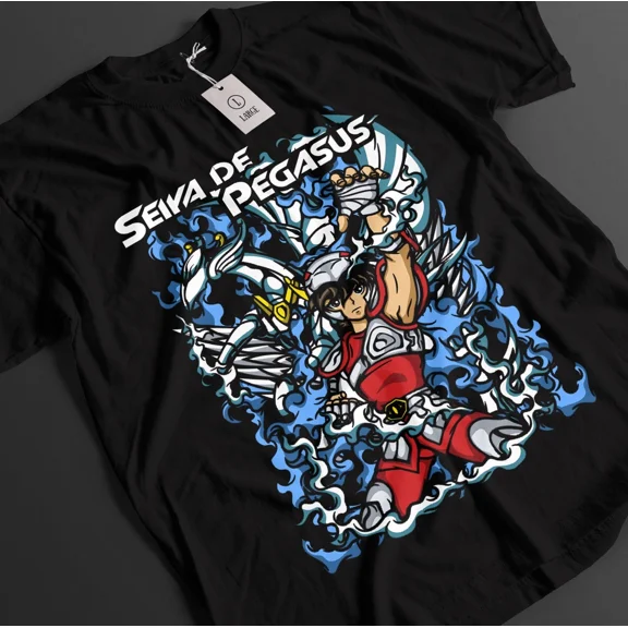 RARE Saint Seiya Shirt Shiryu Tshirt Hyoga T-Shirt Shun Top Ikku Anime Graphic Tee