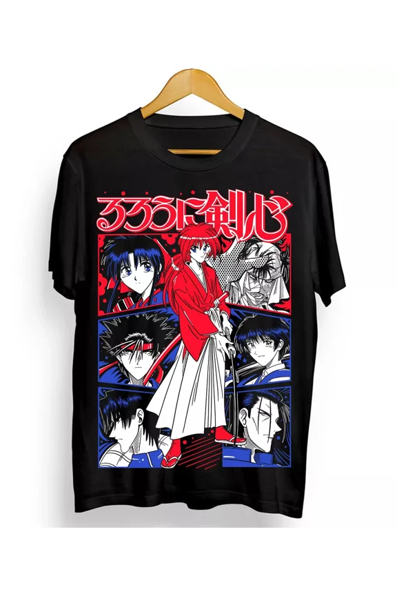 RARE Samurai X Himura Anime Manga Sagara Yukishiro T- Shirt Black All Size