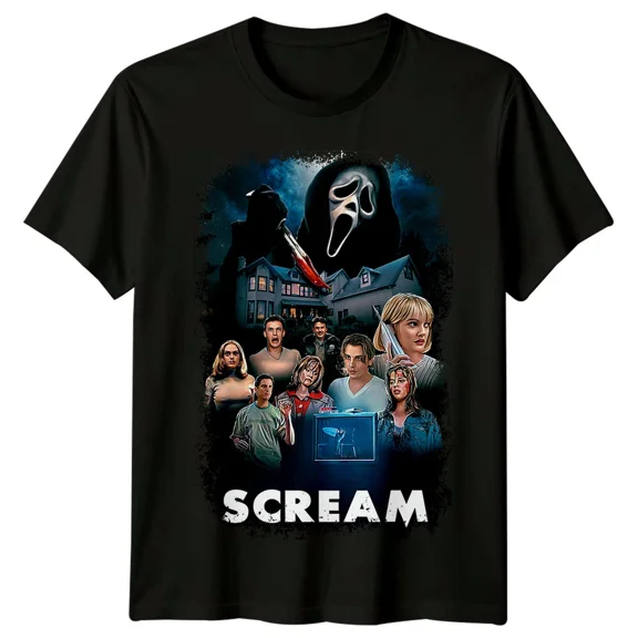 RARE Scream (1996) Movie Poster Inspired T-Shirt Retro 90s Tee Unisex
