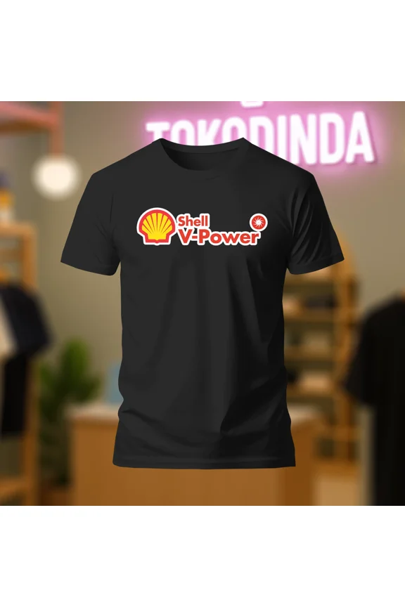 RARE Shell V-Power Logo Mens Shirt Funny Made In USA