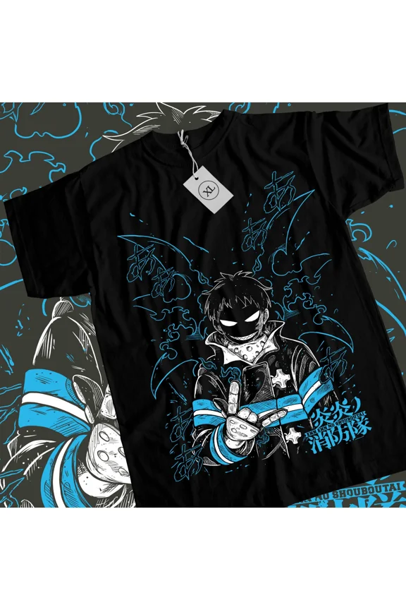 RARE Shinra T-shirt Fire Force Skitaru Shonen Tamaki Fire Ffighters Benimar Shirt