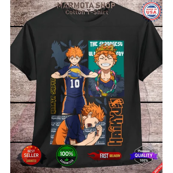 RARE Shoyo Haikyu T-Shirt Hinata Anime Soft Tee Japanese Shirt Volleyball Unisex