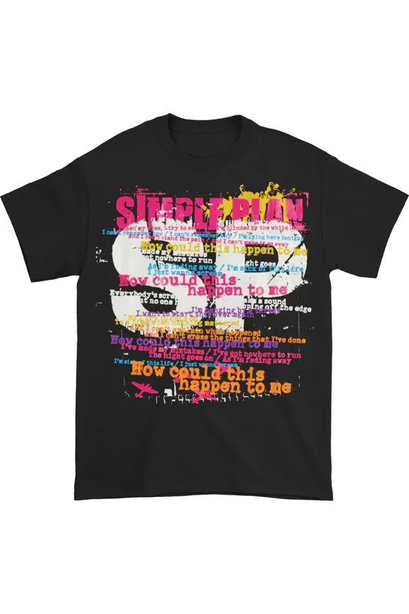 RARE Simple Plan Lyrics How This Could Happen To Me T Shirt Full Size S-5XL