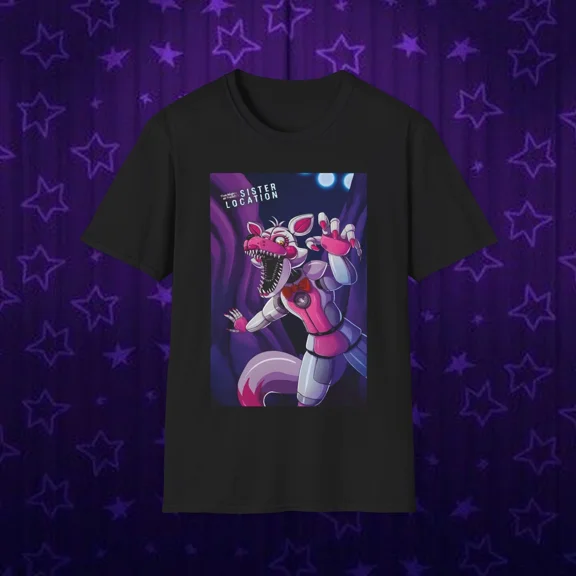 RARE Sister Location Fnaf Funtime Foxy Unisex Softstyle T-Shirt