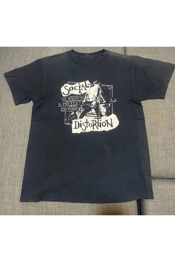 RARE Social Distortion 2004 Short Sleeve Cotton Black All Size T-Shirt