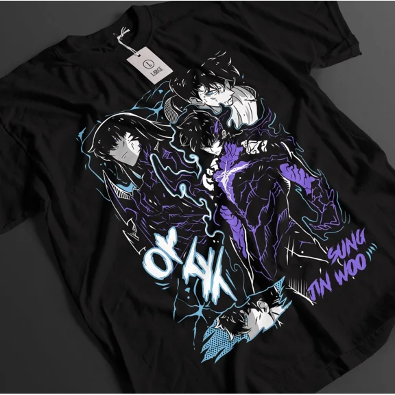 RARE Solo Leveling Shirt Sung Jinwoo Tshirt Haein T-Shirt Beru Top Igris Anime Tee