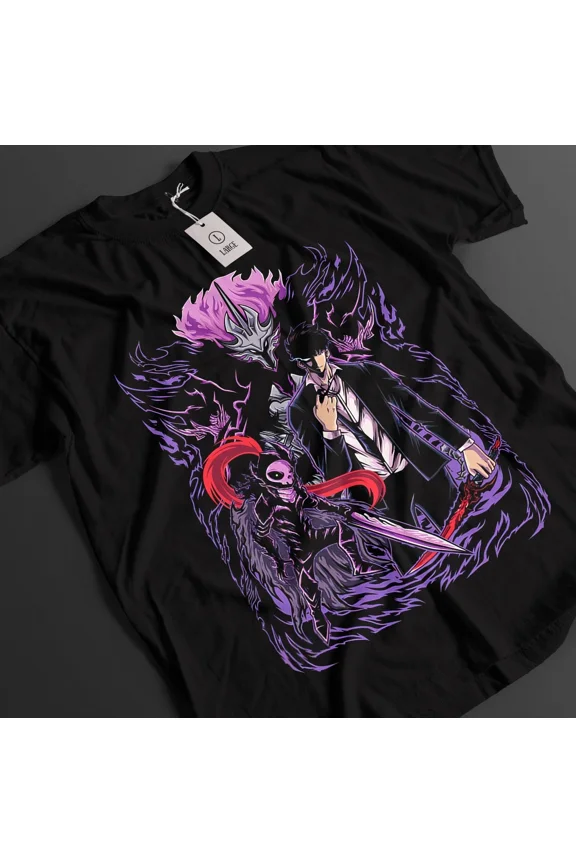 RARE Solo Leveling Shirt Sung Jinwoo Tshirt Haein T-Shirt Beru Top Igris Anime Tee