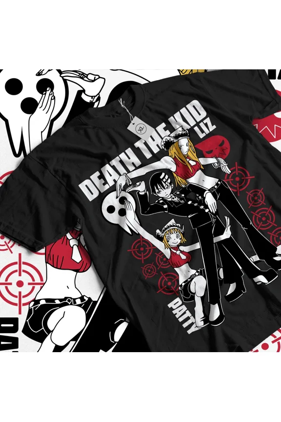 RARE Soul Eater T-Shirt Death the Kid Japanese Anime Black Star Gift Shirt All Size