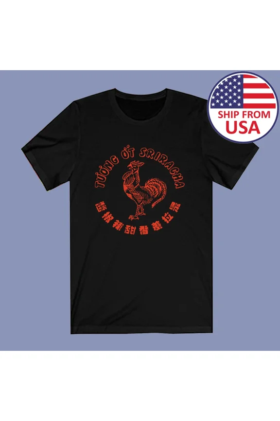 RARE Sriracha Hot Chilli Sauce Men's Black Size S to 3XL