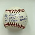 thumbnail image 1 of RARE Stan Musial "U.S. Navy 1945 Pearl Harbor" WW2 Signed Baseball PSA DNA COA, 1 of 6