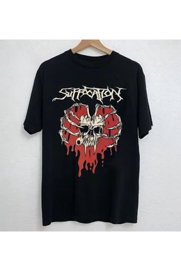 RARE Suffocation, SUFFOCATION demo Short Sleeve Black All Size Gift Shirt