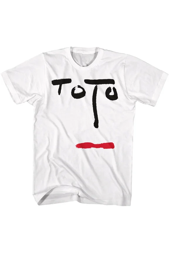 RARE TOTO Music Band T-Shirt Face Logo Symbols Men's 80's Official New White