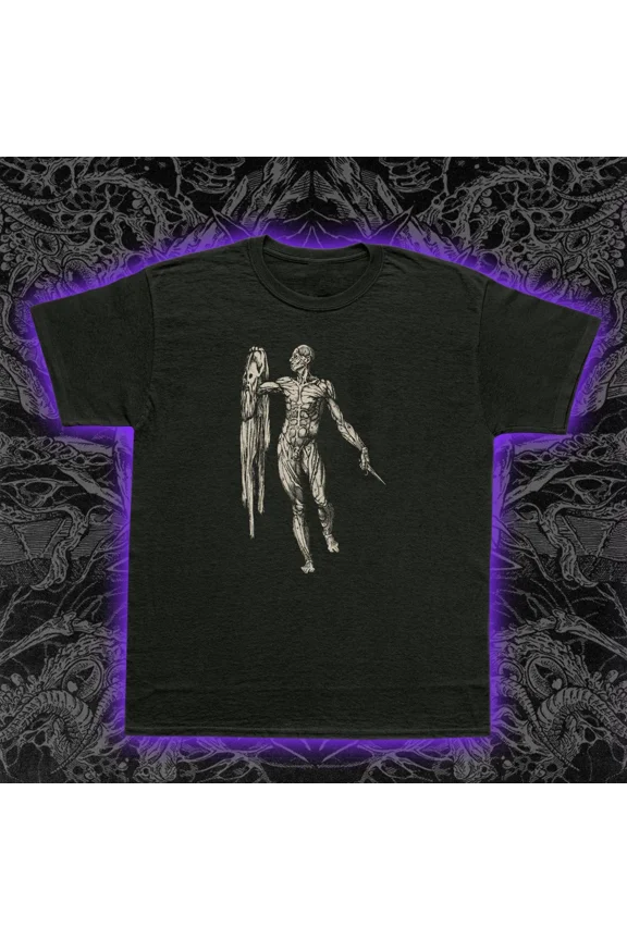RARE Take Off Your Skin T-Shirt Italian Horror Cult Film Body Flayed Anatomical Art