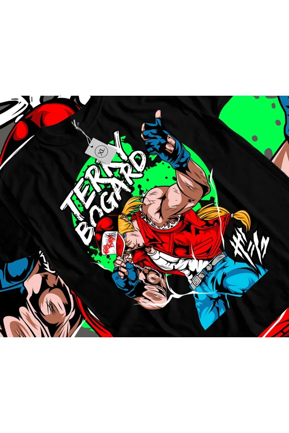 RARE Terry Bogard Fatal Fury King Of Fighters T-Shirt Anime Funny Gift Shirt All Size