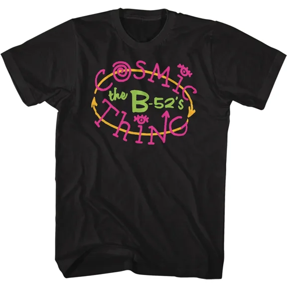 RARE The B52's T Shirt Music Adult Cosmic Thing Licensed Black Cotton Merchandise