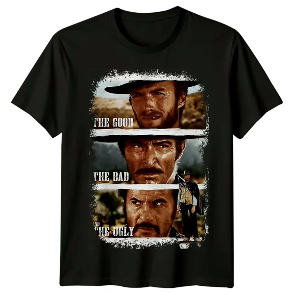 RARE The Good, the Bad and the Ugly (1966) Movie Poster Inspired T-Shirt Retro Tee