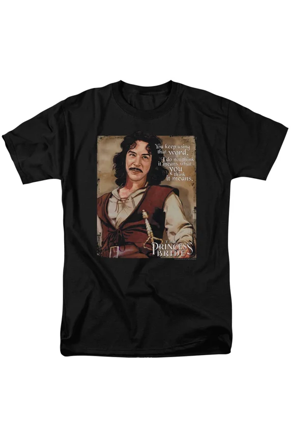 RARE The Princess Bride Word T Shirt Mens Licensed 80s Movie Tee Inigo Black