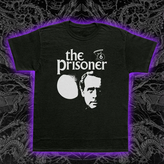 RARE The Prisoner T-Shirt TV Show Patrick McGoohan Village Number Six Cult Tee S-5XL