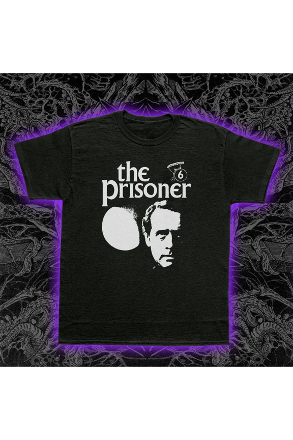 RARE The Prisoner T-Shirt TV Show Patrick McGoohan Village Number Six Cult Tee S-5XL