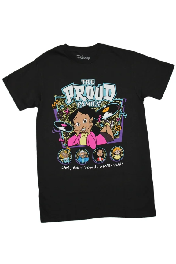 RARE The Proud Family New Adult T-Shirt - Cast Jam, Get Down, Have Fun!