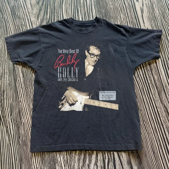 RARE The Very Best of Buddy Holly Unisex Black T-shirt Size S-5XL