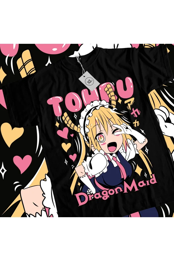 RARE Tohru T-shirt Kobayashi-san Chi no Maid Dragon Girl waifu anime Shirt All Size