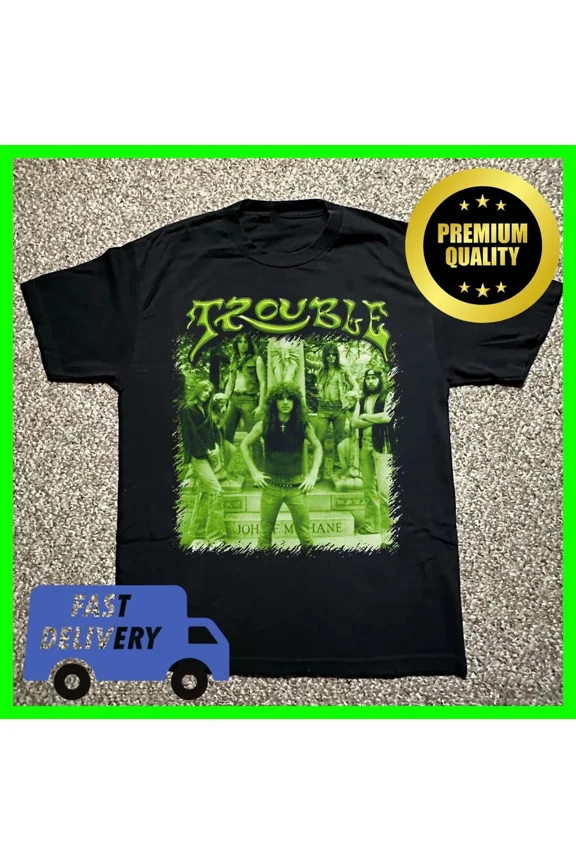 RARE Trouble Band Album T-Shirt All Size Black 100% Cotton KK1648