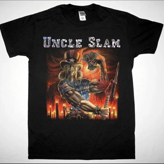 RARE UNCLE SLAM SAY UNCLE 1988 NEW BLACK T-SHIRT