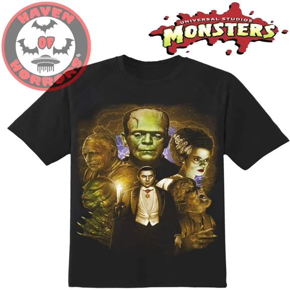 RARE Universal Monsters Full Color Collage T-Shirt