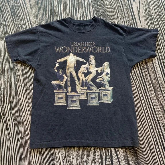 RARE Uriah Heep Wonderworld Unisex Black T-shirt Size S-5XL